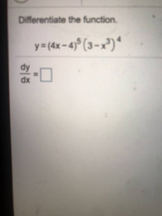 Solved Differentiate The Function Y 4x 4 5 3 X