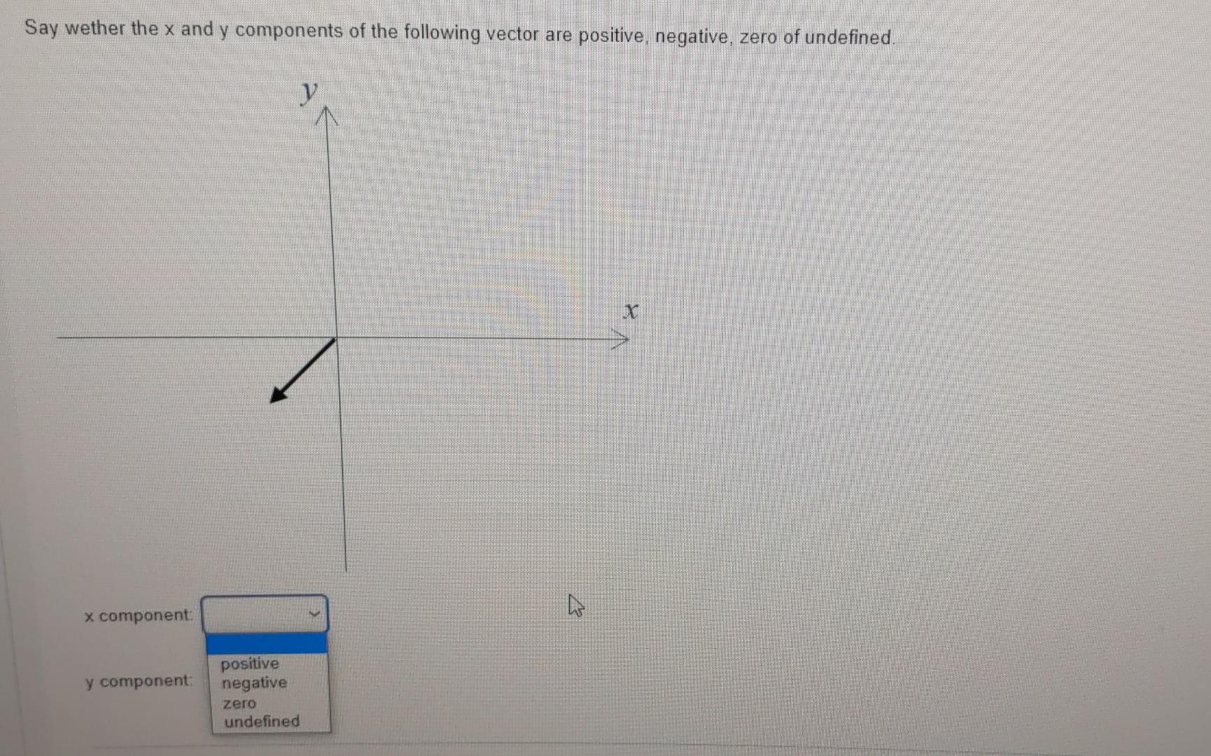 Solved Say wether the x and y components of the following | Chegg.com