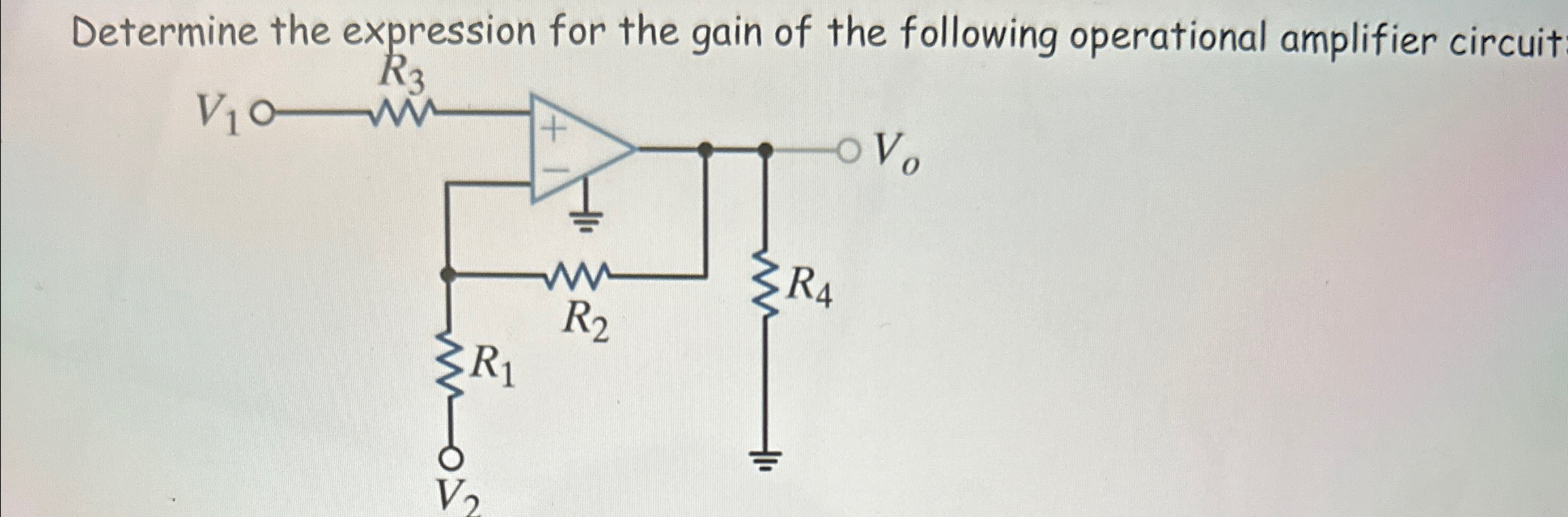 Solved Determine the expression for the gain of the | Chegg.com
