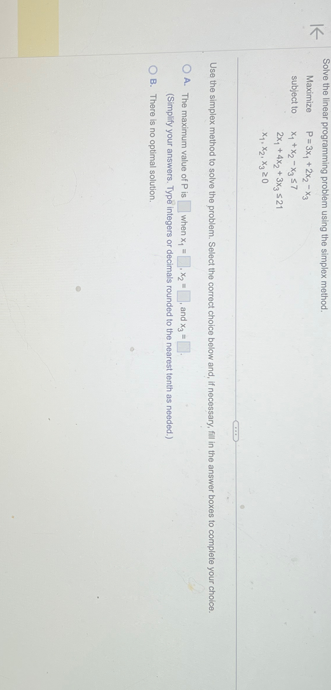 Solved Solve the linear programming problem using the | Chegg.com