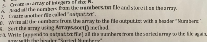 Solved need the code for reading an array to a file with | Chegg.com