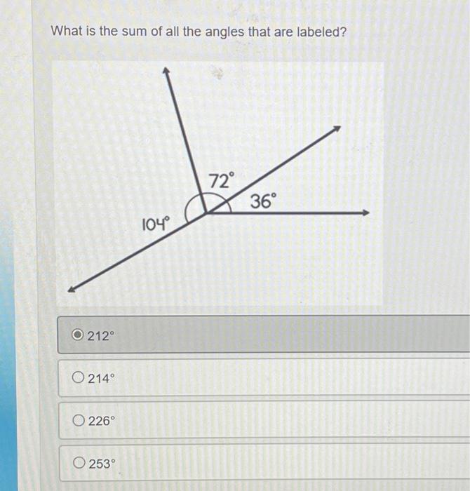 Solved What is the sum of all the angles that are labeled? | Chegg.com