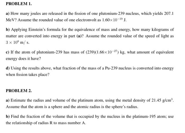 Solved PROBLEM 1. a) How many joules are released in the