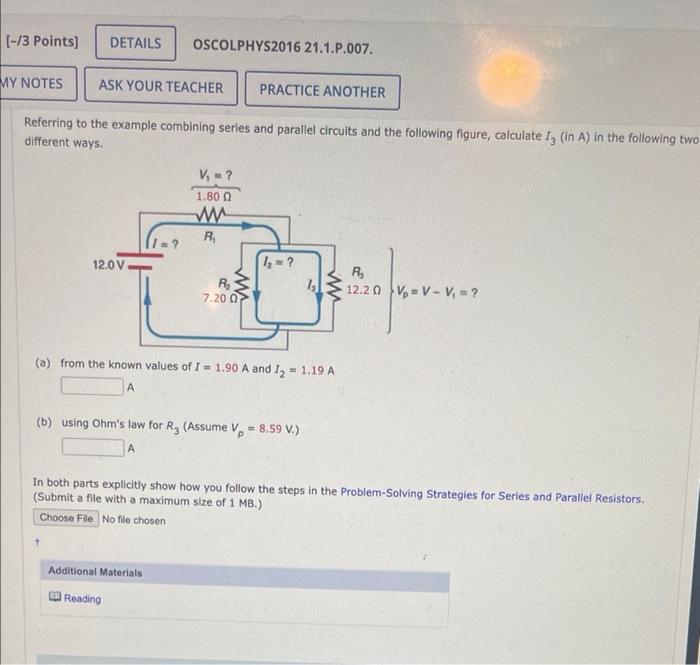 Solved [ 13 Points Details Oscolphys2016 21 1 P 007 My