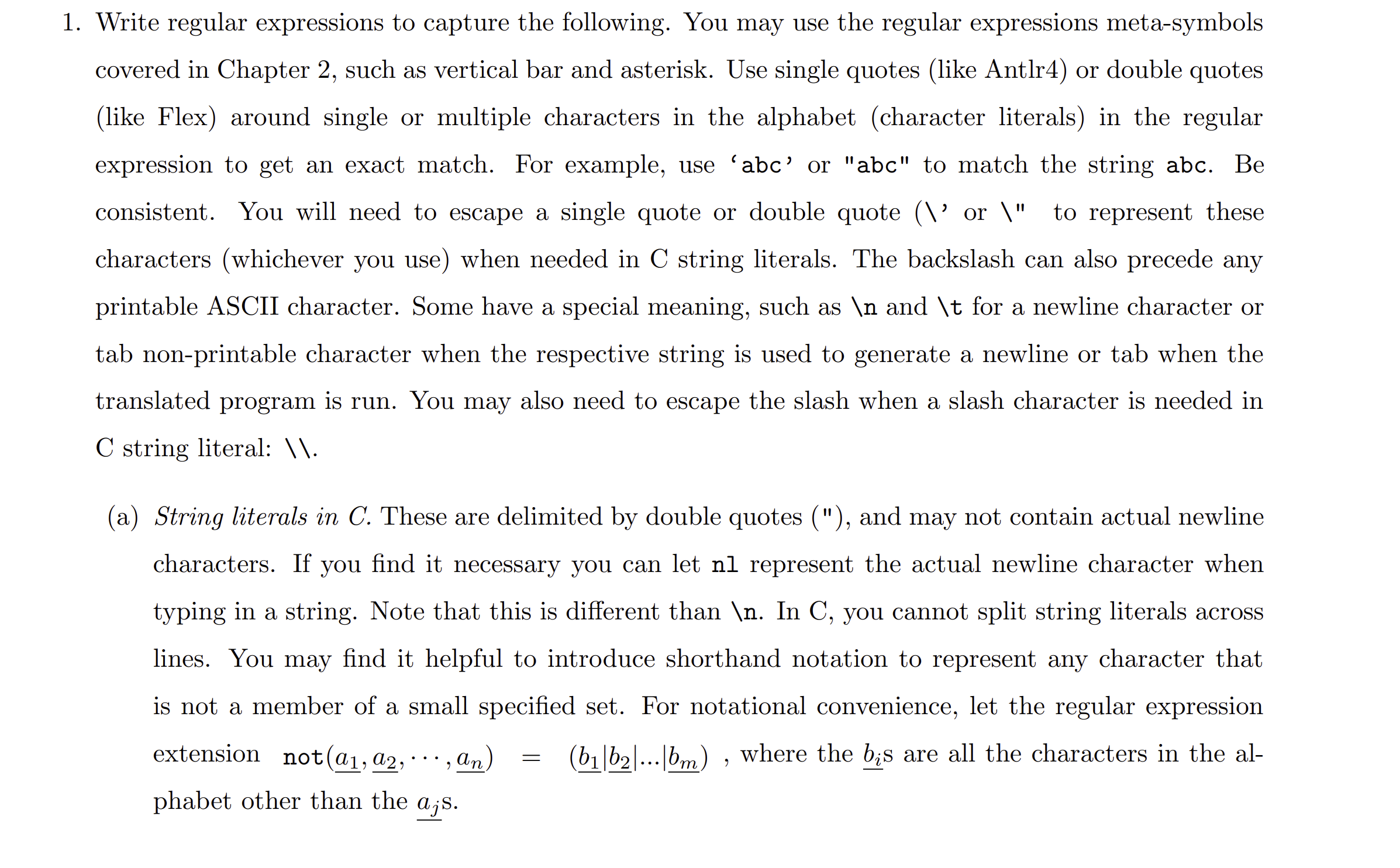 Solved Write regular expressions to capture the following. | Chegg.com