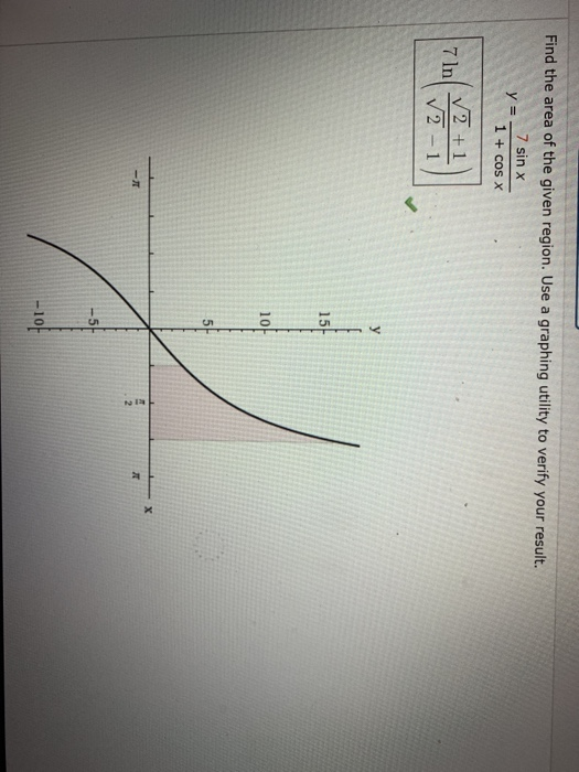 Solved Find the area of the given region. Use a graphing | Chegg.com