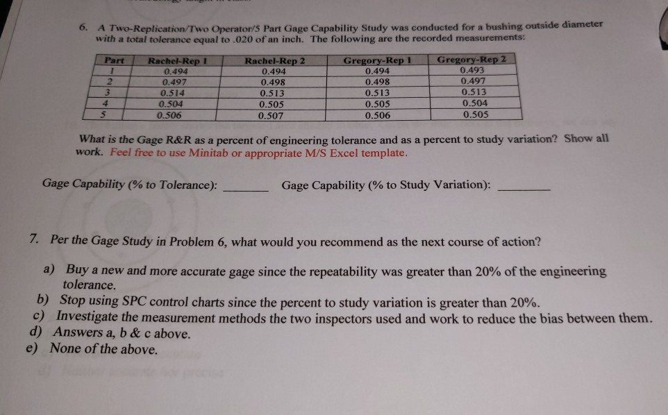 0. A TwoReplication/Two Operator/5 Part Gage