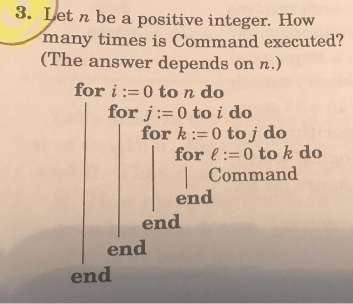 Solved 3. Let n be a positive integer. How many times is | Chegg.com