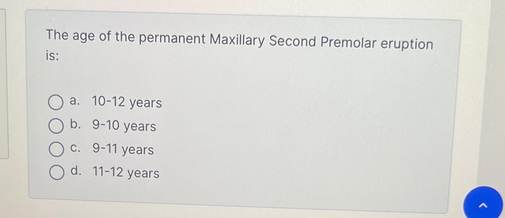 maxillary second premolar