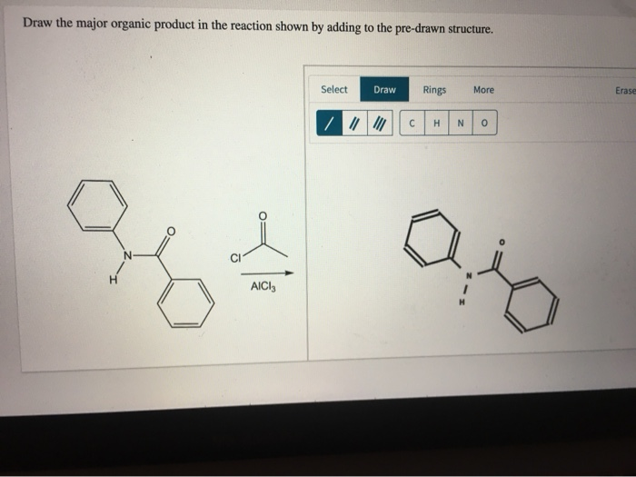 Solved Draw the major organic product in the reaction shown | Chegg.com