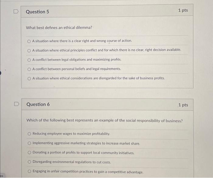 Solved What best defines an ethical dilemma? A situation | Chegg.com