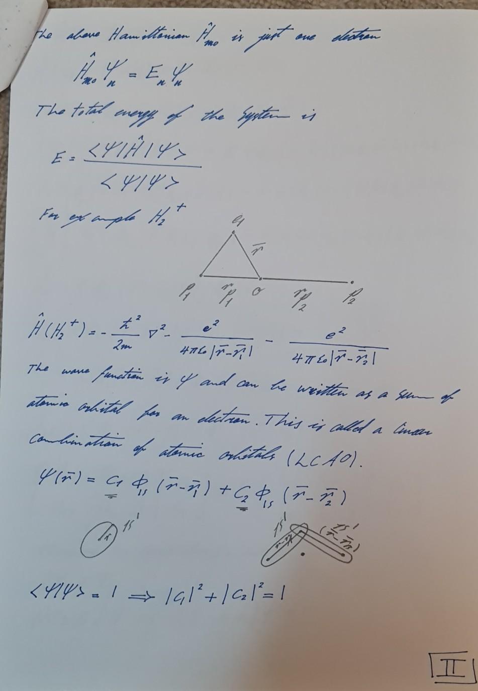 Re calculate E+ and E and then determine ψ+ and ψ
