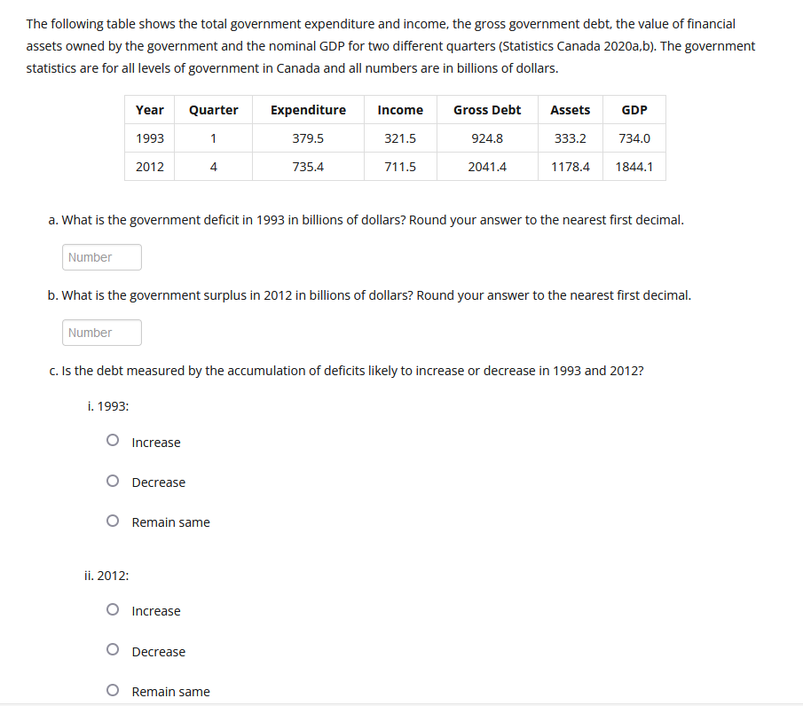 Solved ii. 2012 ﻿:IncreaseDecreaseRemain samed. ﻿What is the | Chegg.com