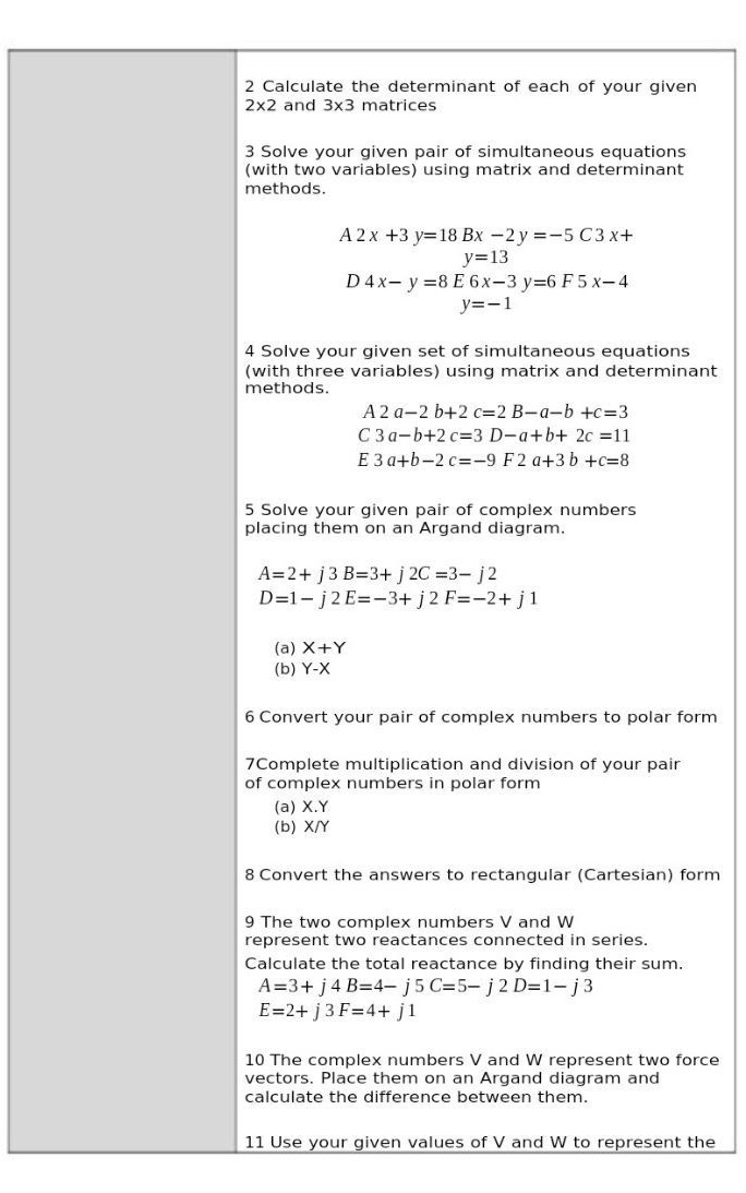 Solved 2 ﻿Calculate the determinant of each of your given | Chegg.com