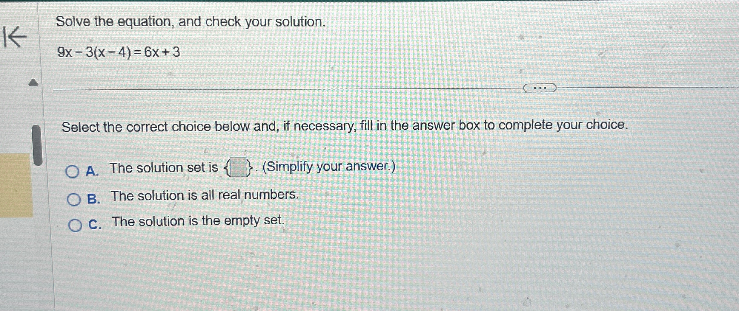 Solved Solve the equation, and check your | Chegg.com