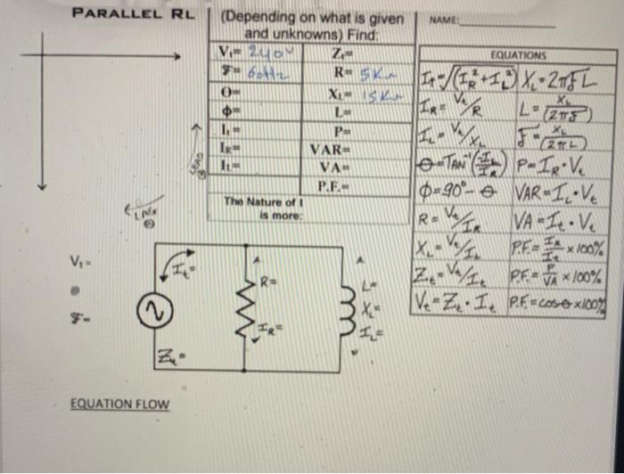 Solved PARALLEL RL NAME: (Depending on what is given and | Chegg.com