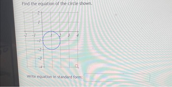 Solved Find the equation of the circle shown. Write equation | Chegg.com