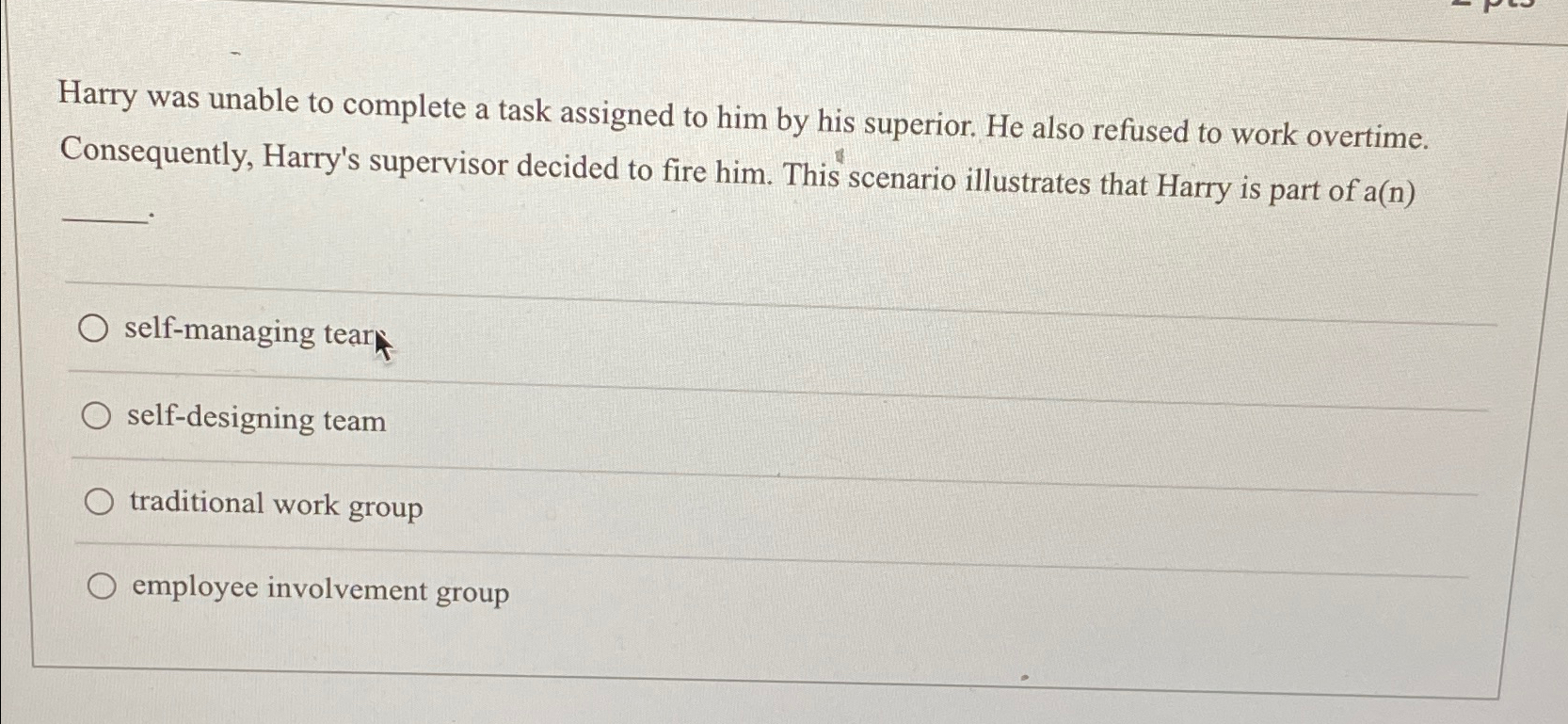 Solved Harry was unable to complete a task assigned to him | Chegg.com