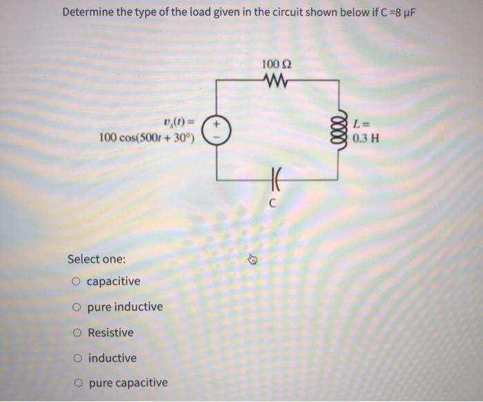 Solved Determine the type of the load given in the circuit | Chegg.com