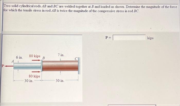 Solved Two Solid Cylindrical Rods AB And BC Are Welded | Chegg.com