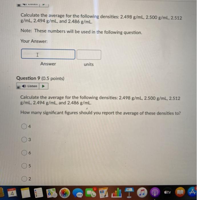 Solved LASE Calculate the average for the following | Chegg.com