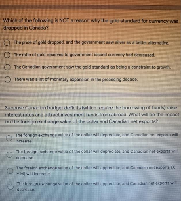 Solved Which of the following is NOT a reason why the gold | Chegg.com