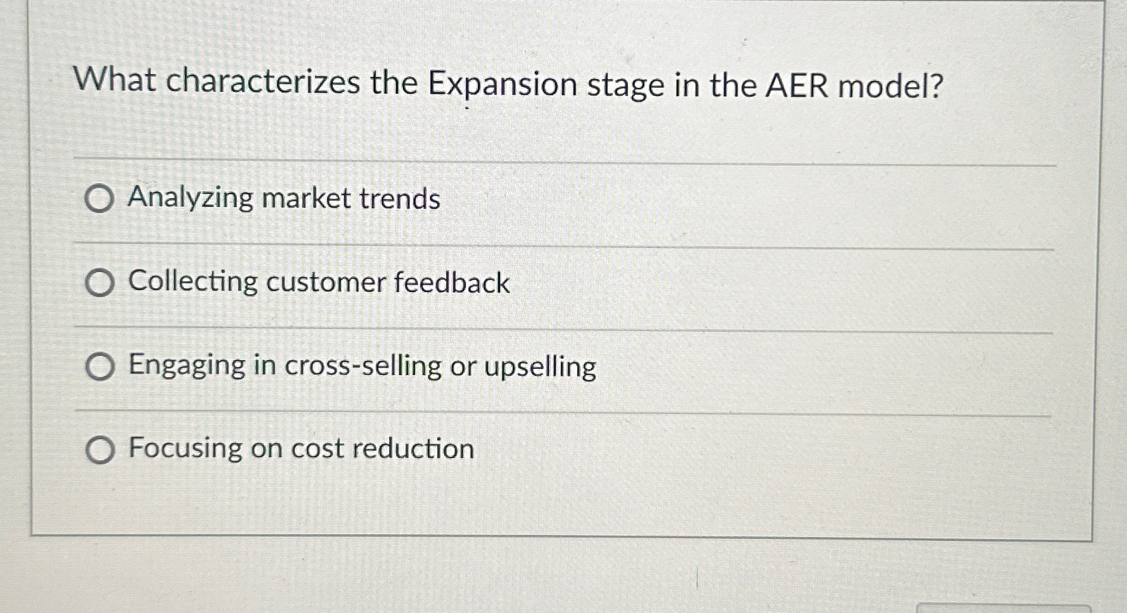 Solved What characterizes the Expansion stage in the AER | Chegg.com