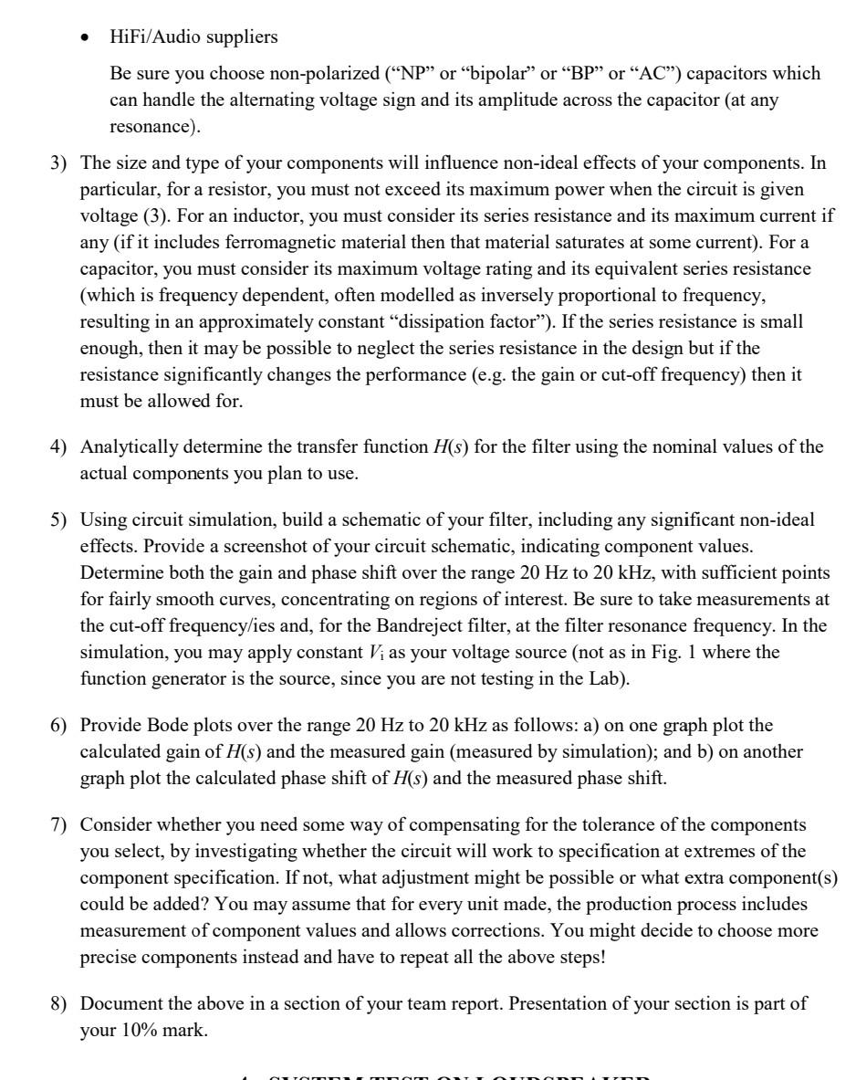 Table 1 Filters specification, each for nominal