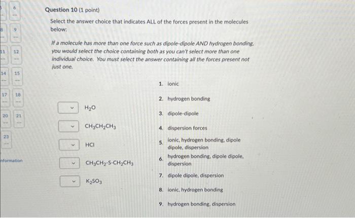 Solved Question 10 (1 point) Select the answer choice that | Chegg.com