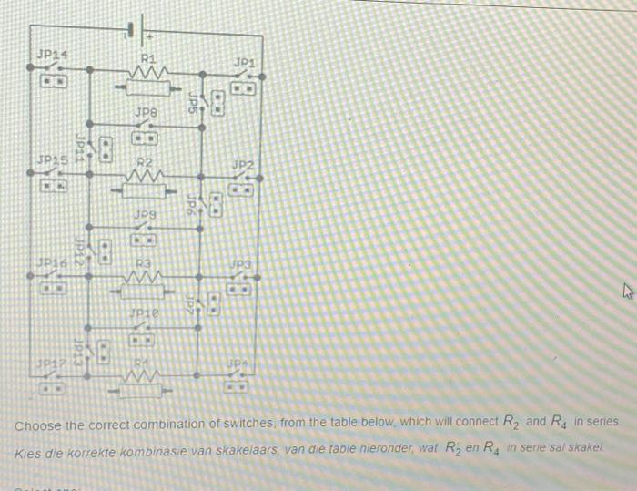 choose the correct combination of switches which will | Chegg.com