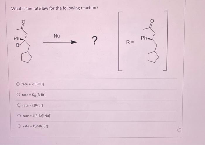 Solved What is the rate law for the following reaction? | Chegg.com