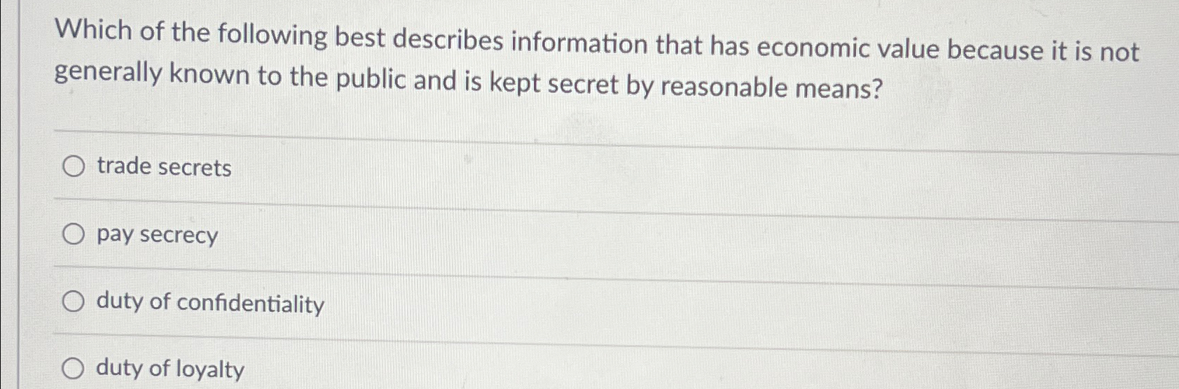 Solved Which of the following best describes information | Chegg.com