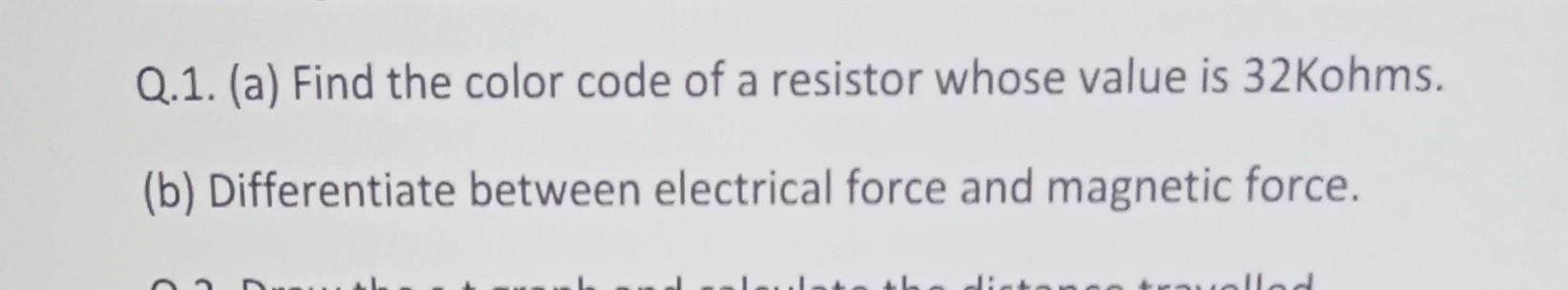 Solved Q.1. (a) Find the color code of a resistor whose | Chegg.com