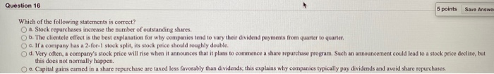 Solved Question 16 5 points Save Answer Which of the | Chegg.com