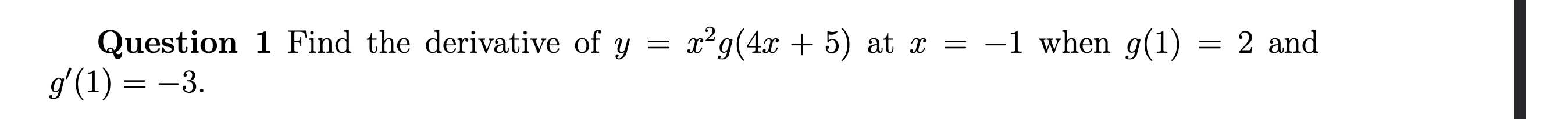 find the derivative of y =( 4x 5 2x 3 g x