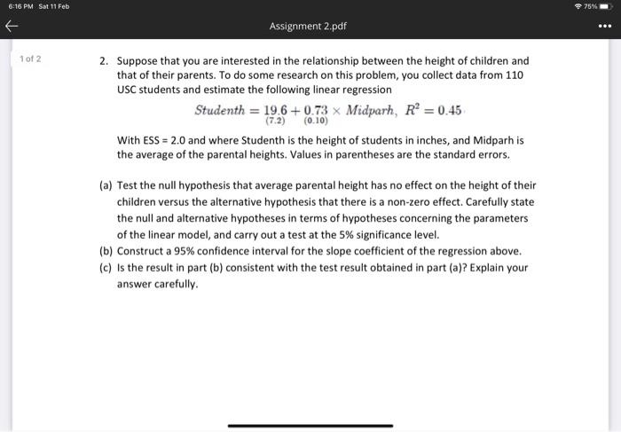 Solved 2. Suppose that you are interested in the | Chegg.com