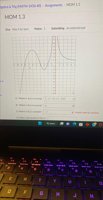 Solved Igebra \& Trig (MATH-1450-40) > Assignments > MOM 1.3 | Chegg.com