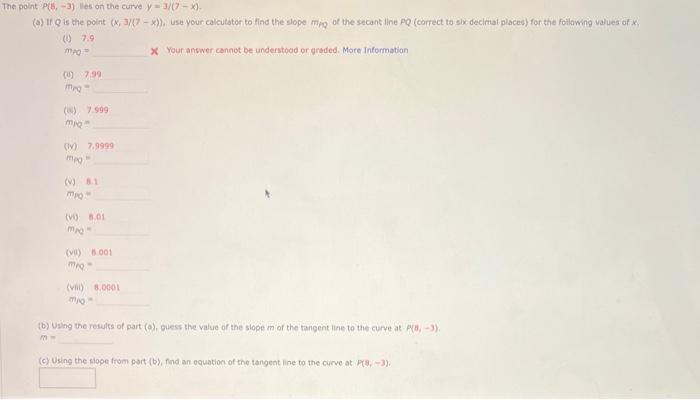 Solved he point: P(6,−3) les on the curve y=3)(7−x). (a) If | Chegg.com