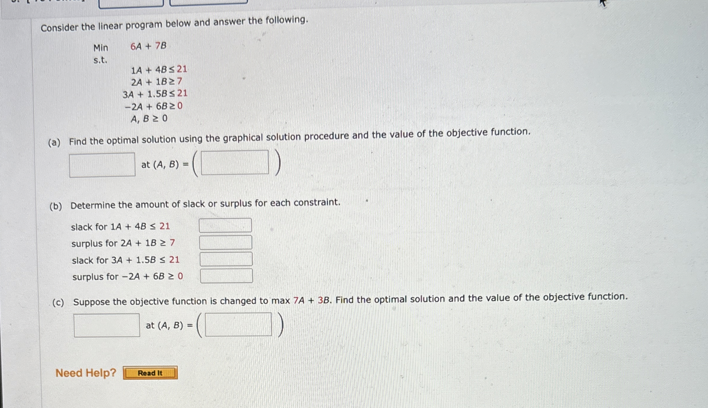 Solved Consider the linear program below and answer the | Chegg.com