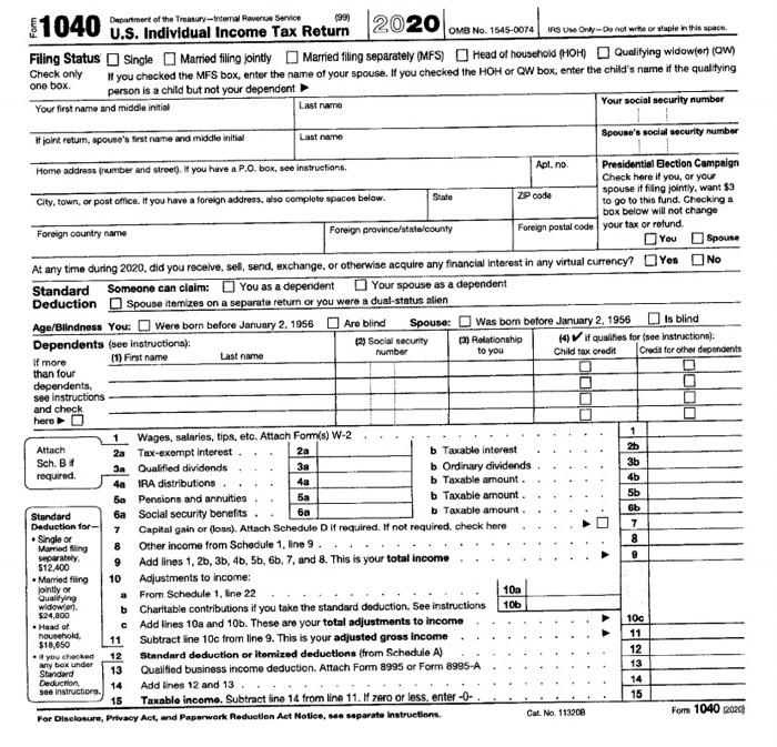 Solved Individual Tax Return Required: Use the following | Chegg.com