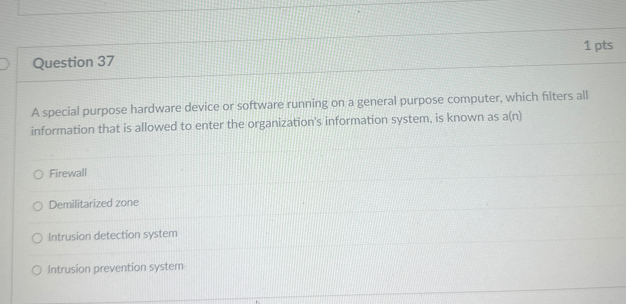 Solved Question 371 ﻿ptsA special purpose hardware device or | Chegg.com