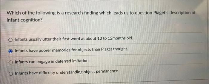 Solved Which of the following is a research finding which Chegg