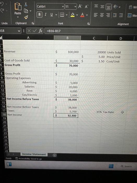 Solved What would the company's net income (bottom line) be | Chegg.com