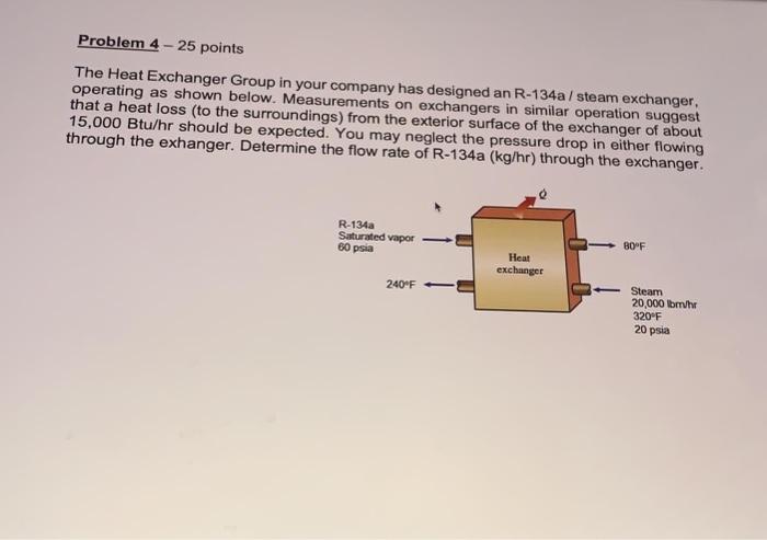 Solved Problem 4-25 points The Heat Exchanger Group in your | Chegg.com