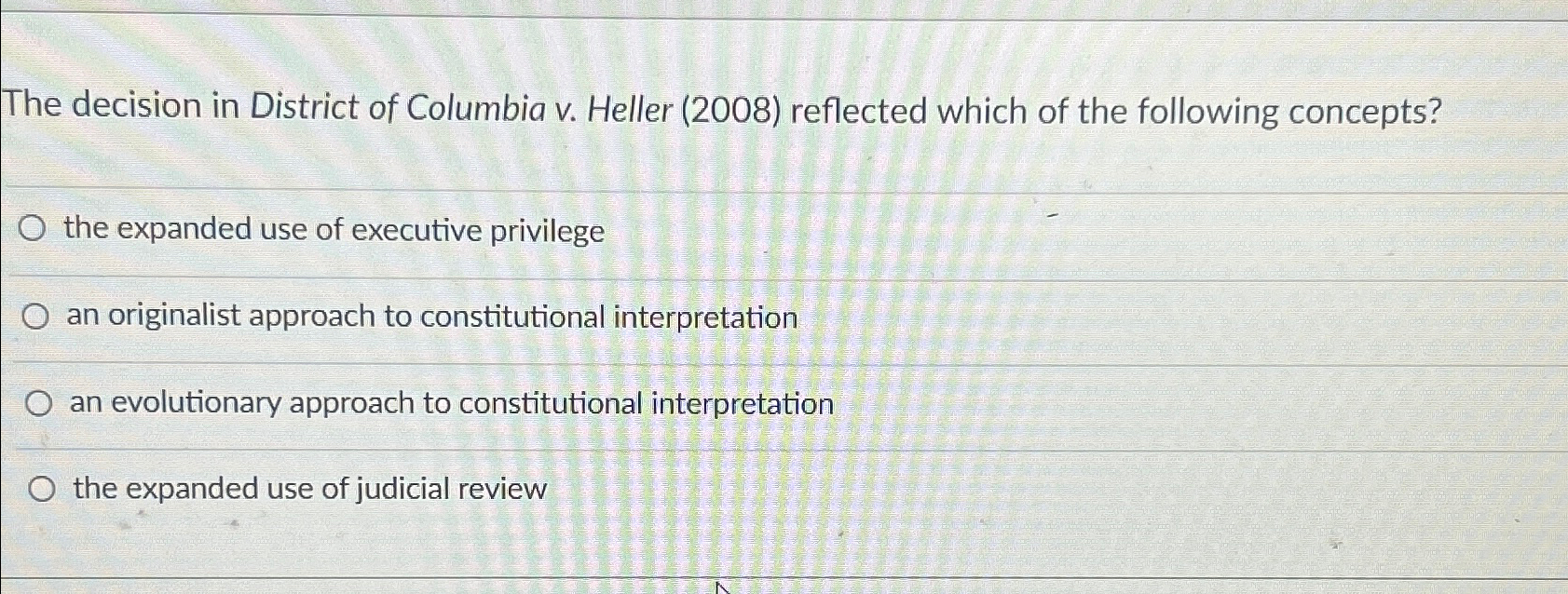 Solved The decision in District of Columbia v. ﻿Heller | Chegg.com