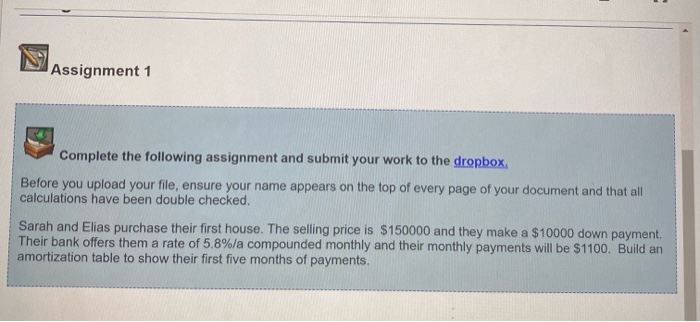 Assignment 1 Complete the following assignment and | Chegg.com