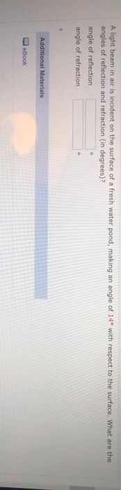 Solved A light beam in air is incident on the surface of a | Chegg.com