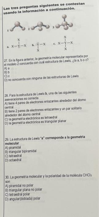 Las tres preguntas siguientes se contestan usando la información a continuación. c. 27. En la figura anterior, la geometria m