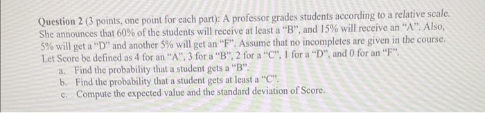 Solved Question 2 ( 3 points, one point for each part): A | Chegg.com