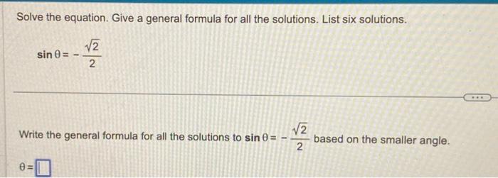 Solved Solve the equation. Give a general formula for all | Chegg.com